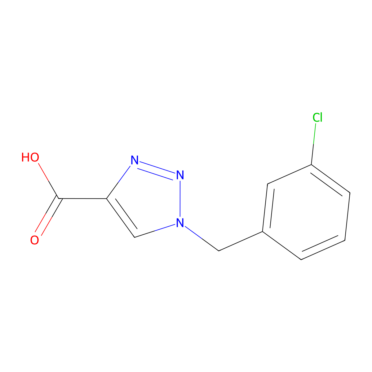 1-[(3-chlorophenyl)methyl]-1H-1,2,3-triazole-4-carboxylic acid molecular structure, CAS 1247438-10-3