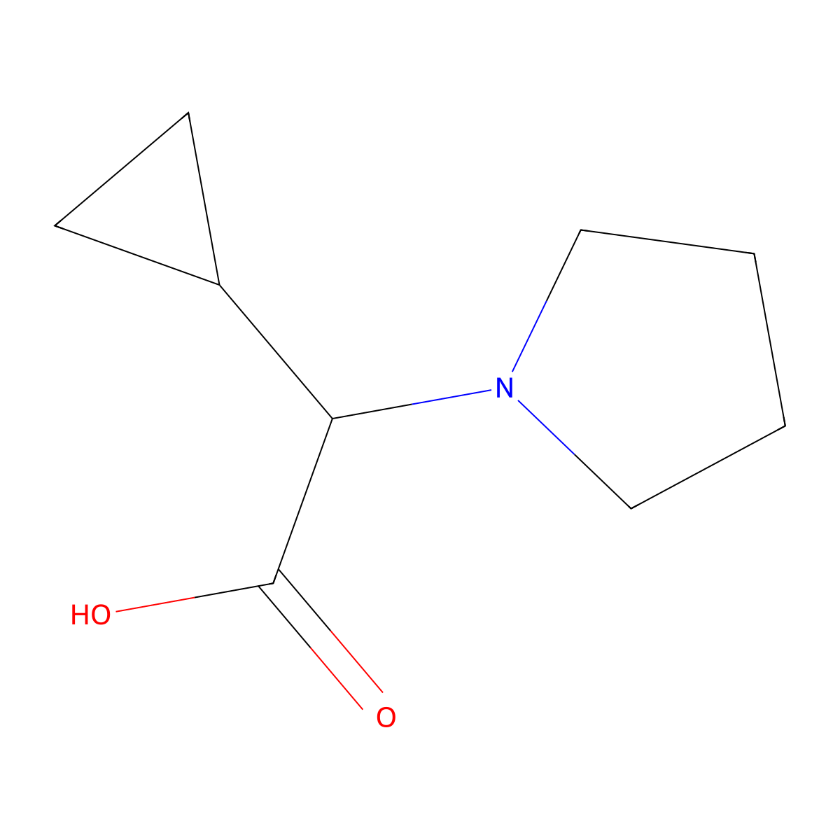 2-Cyclopropyl-2-(pyrrolidin-1-yl)acetic acid molecular structure, CAS 1247438-75-0