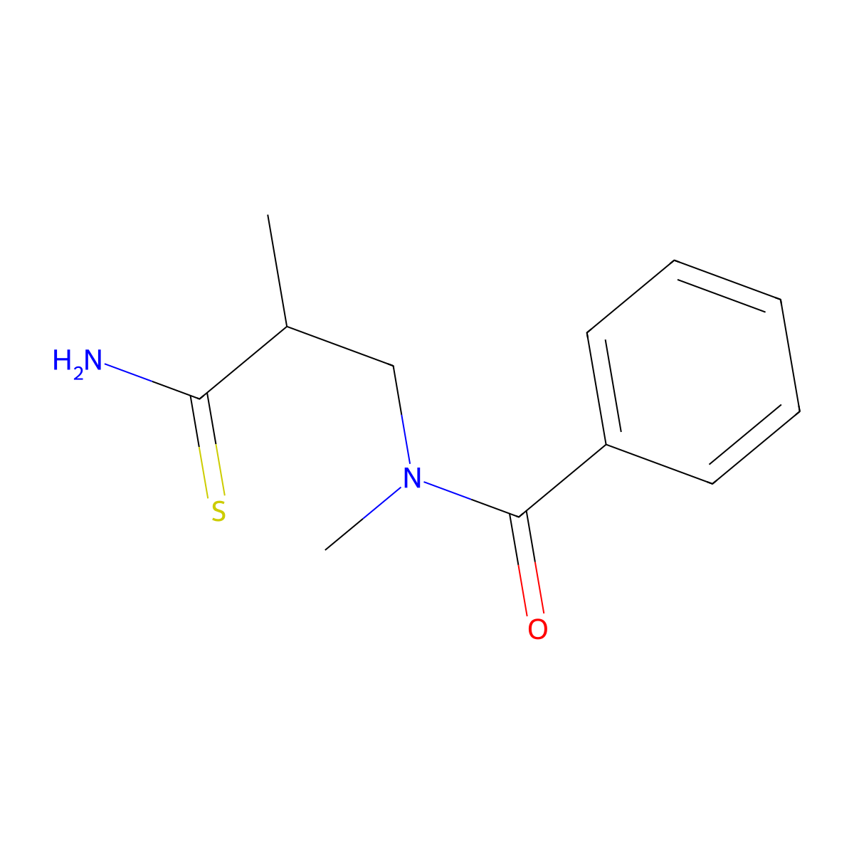 N-(2-carbamothioyl-2-methylethyl)-N-methylbenzamide molecular structure, CAS 1247440-04-5