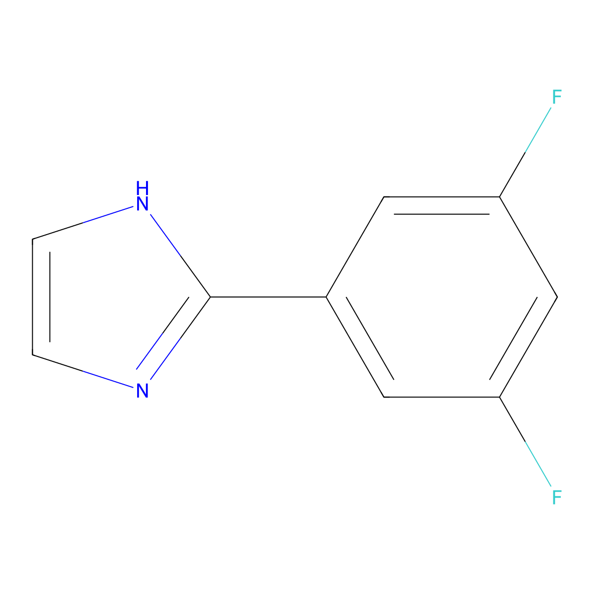 2-(3,5-difluorophenyl)-1H-imidazole molecular structure, CAS 1247441-83-3