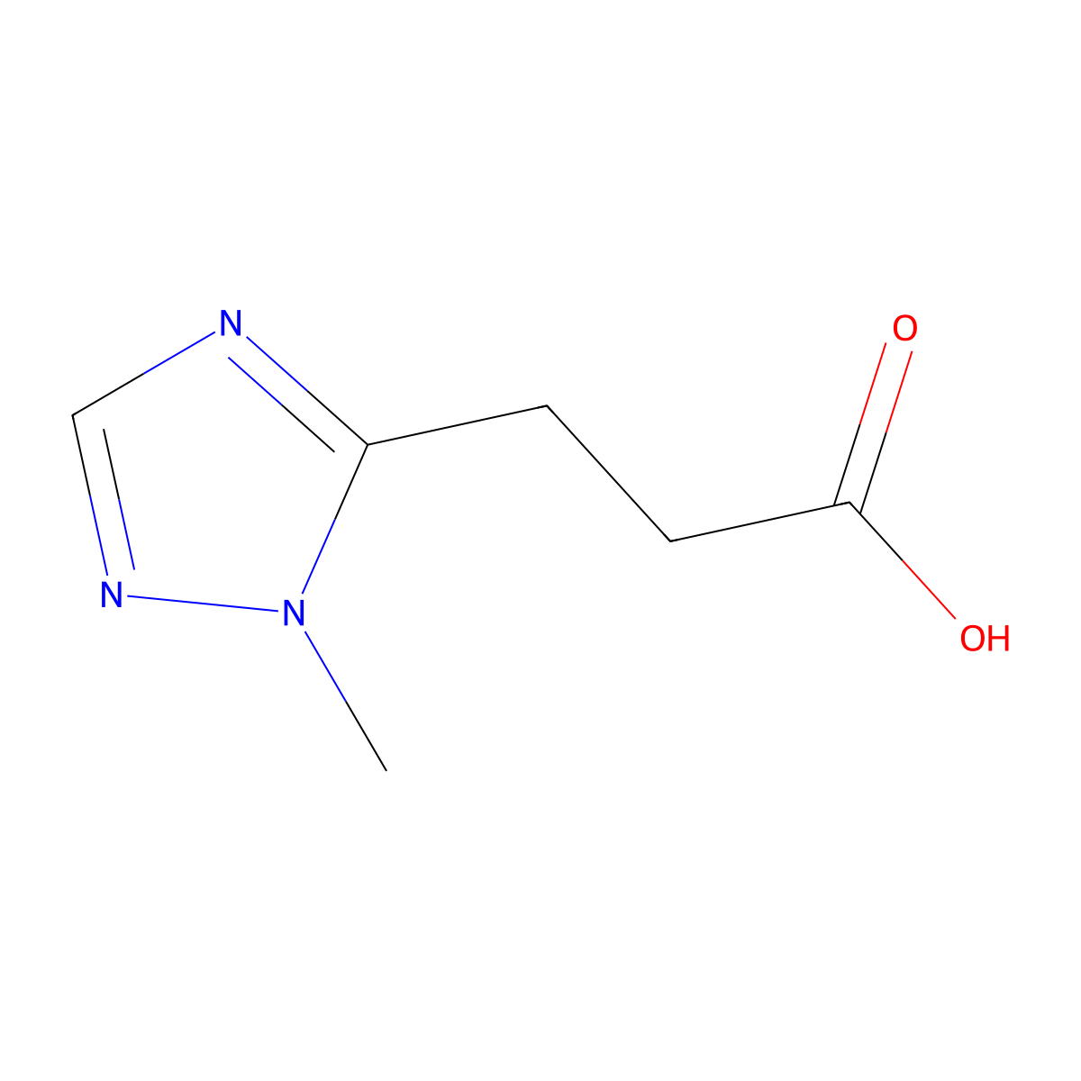 3-(1-methyl-1H-1,2,4-triazol-5-yl)propanoic acid molecular structure, CAS 1247443-88-4
