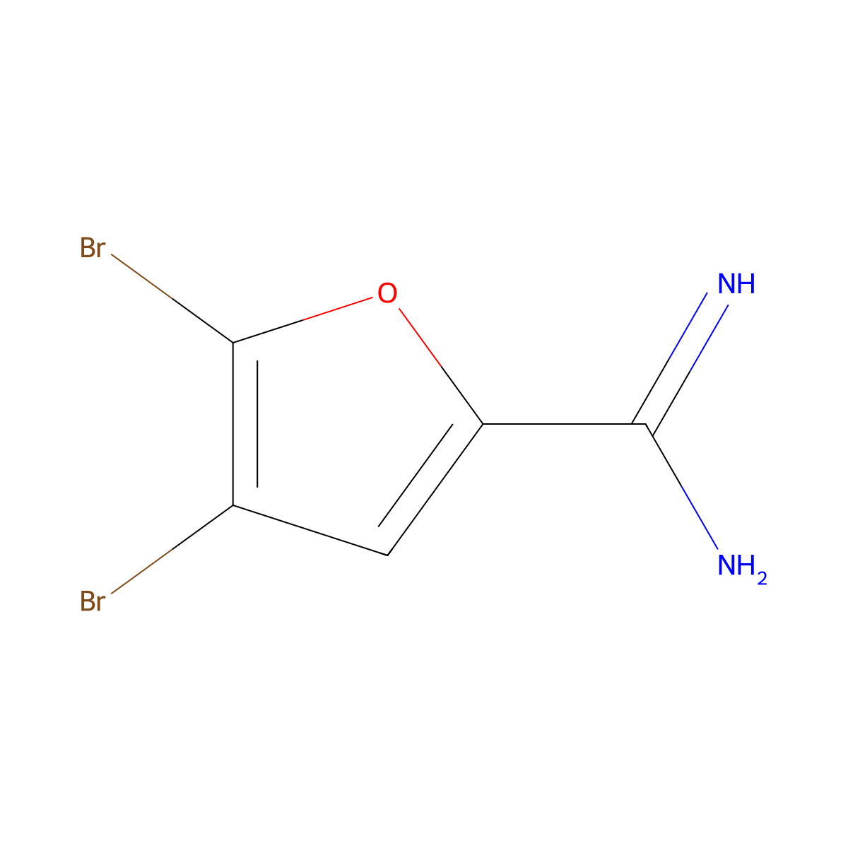 4,5-Dibromofuran-2-carboximidamide molecular structure, CAS 1247444-20-7