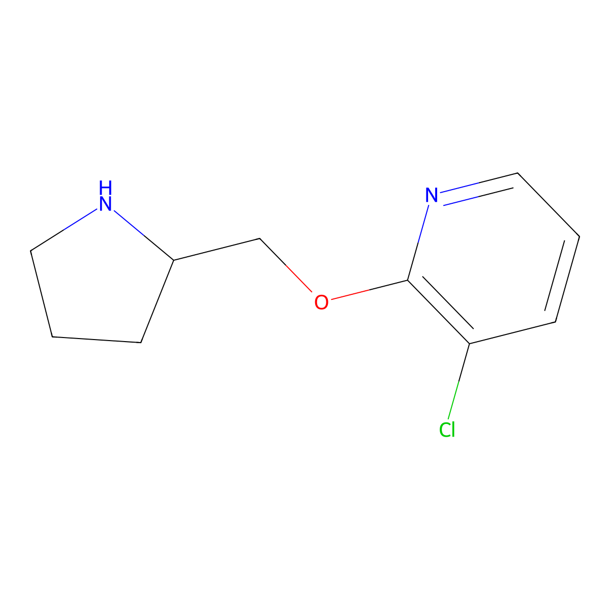 3-Chloro-2-[(pyrrolidin-2-yl)methoxy]pyridine molecular structure, CAS 1247444-39-8