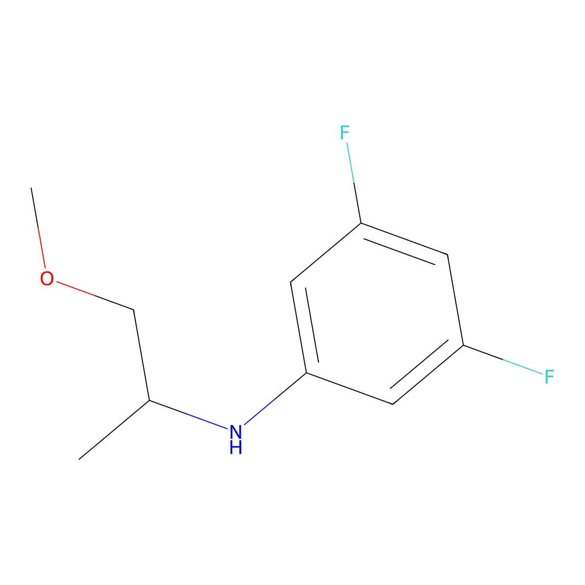3,5-difluoro-N-(1-methoxypropan-2-yl)aniline molecular structure, CAS 1247444-87-6
