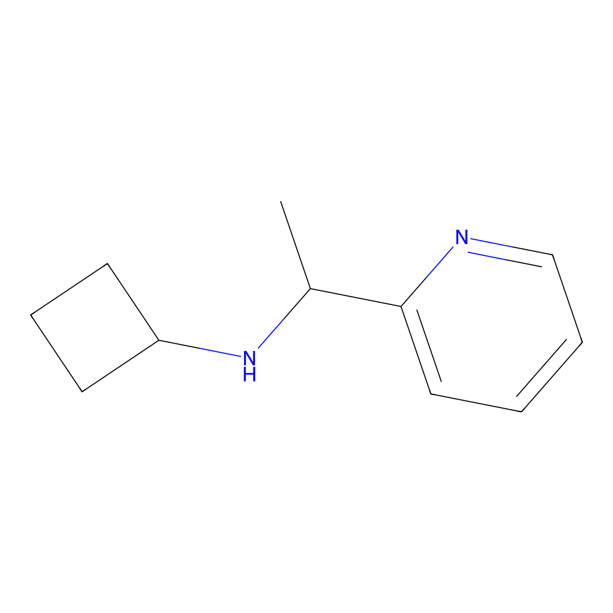N-[1-(pyridin-2-yl)ethyl]cyclobutanamine molecular structure, CAS 1247445-63-1