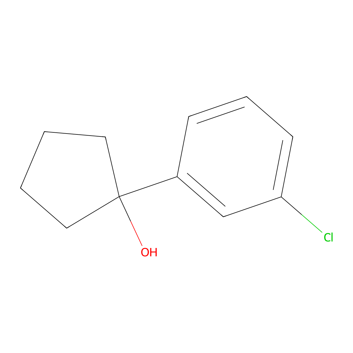 1-(3-Chlorophenyl)cyclopentan-1-ol molecular structure, CAS 1247446-95-2