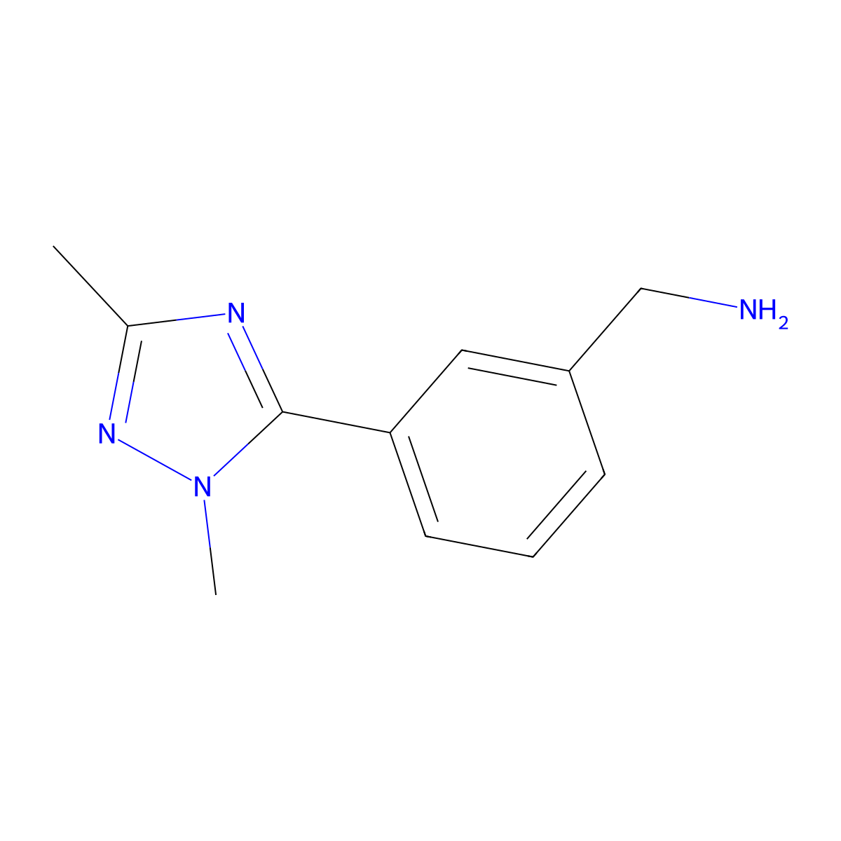 (3-(1,3-Dimethyl-1h-1,2,4-triazol-5-yl)phenyl)methanamine molecular structure, CAS 1247449-12-2