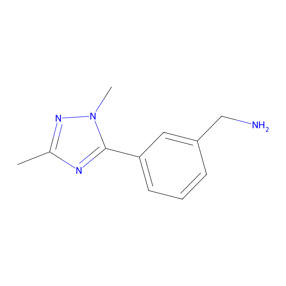 (3-(1,3-Dimethyl-1h-1,2,4-triazol-5-yl)phenyl)methanamine molecular structure, CAS 1247449-12-2