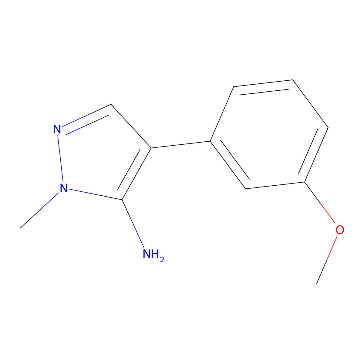 4-(3-Methoxyphenyl)-1-methyl-1H-pyrazol-5-amine molecular structure, CAS 1247449-29-1
