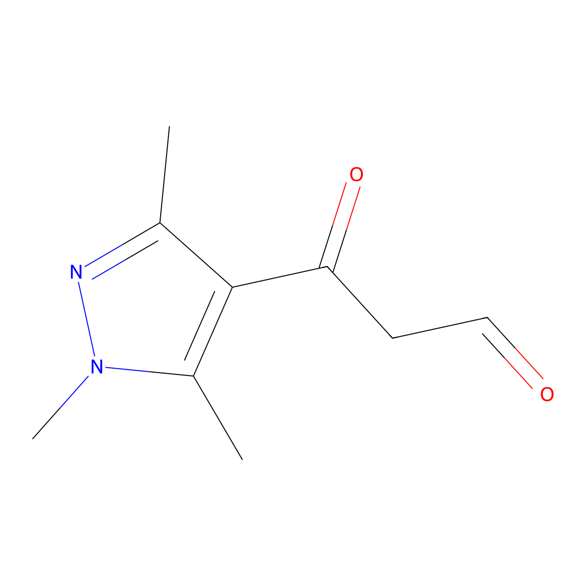 3-Oxo-3-(trimethyl-1H-pyrazol-4-YL)propanal molecular structure, CAS 1247450-22-1