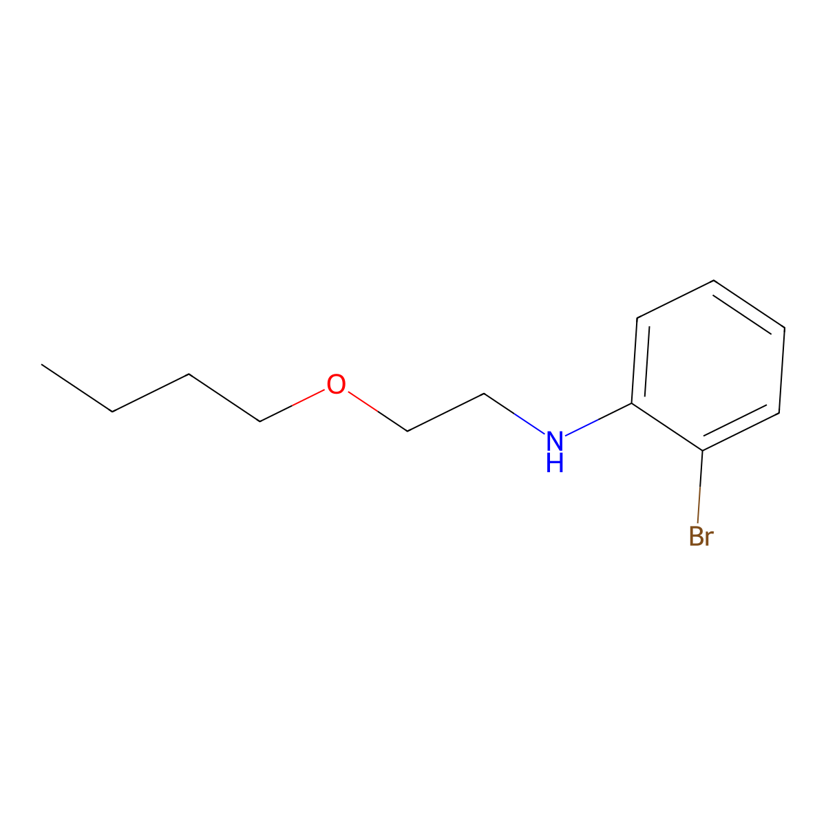 2-bromo-N-(2-butoxyethyl)aniline molecular structure, CAS 1247450-26-5