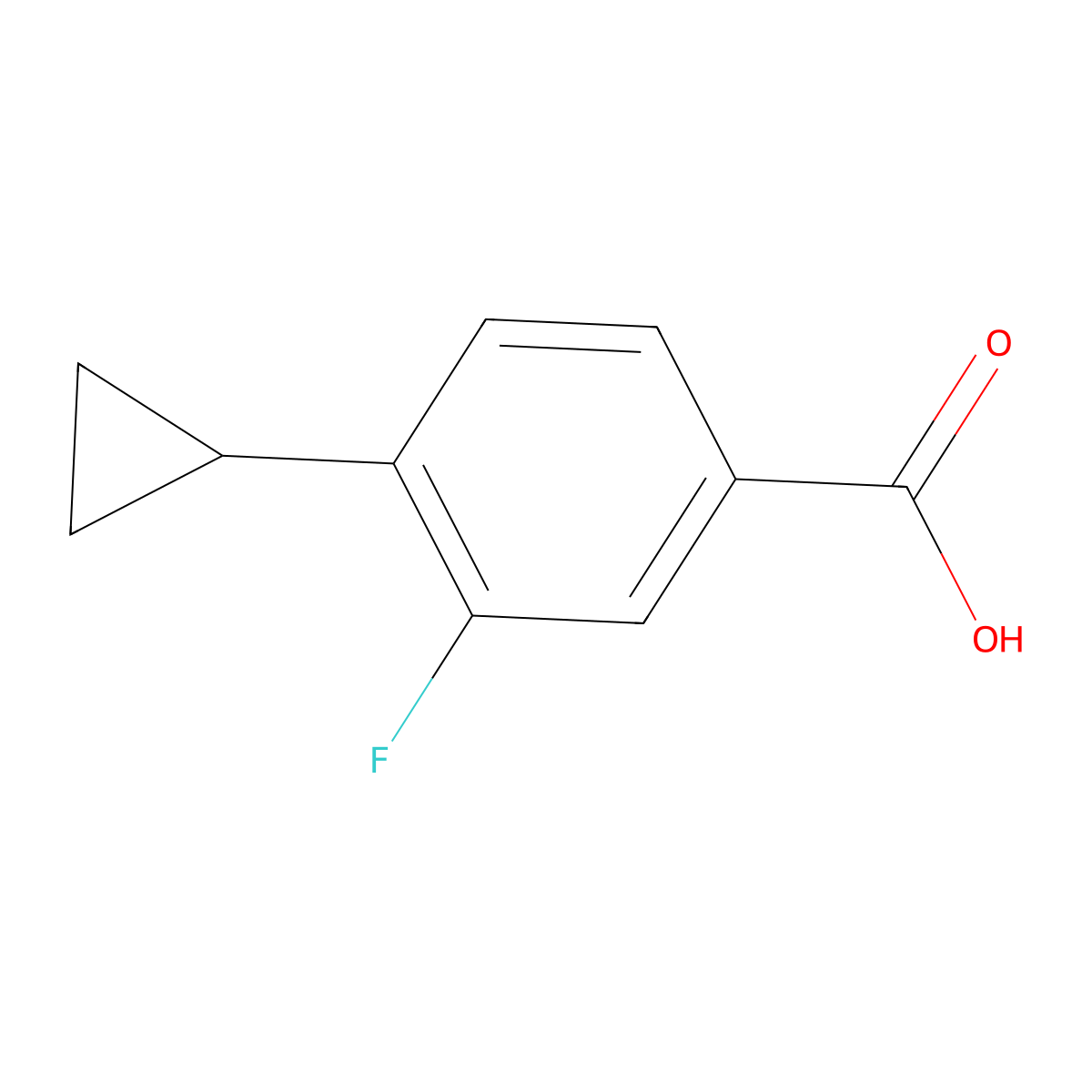 4-Cyclopropyl-3-fluorobenzoic acid molecular structure, CAS 1247451-23-5