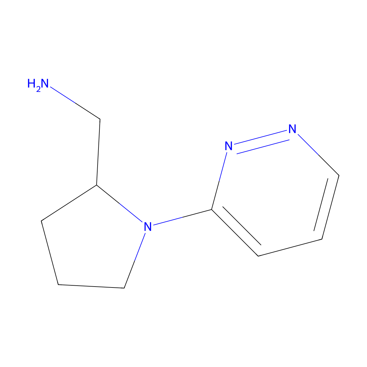 (1-(Pyridazin-3-yl)pyrrolidin-2-yl)methanamine molecular structure, CAS 1247452-15-8