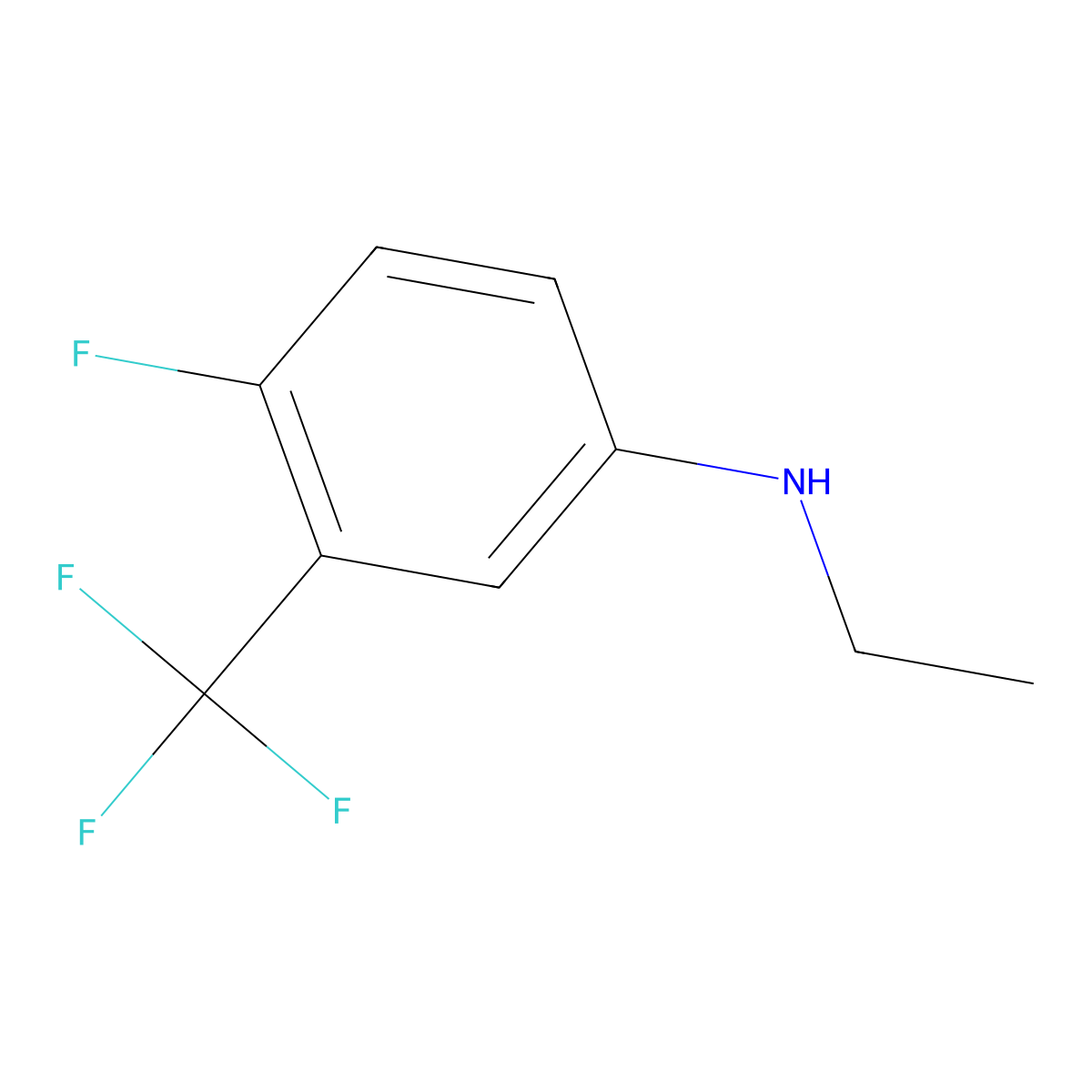 N-ethyl-4-fluoro-3-(trifluoromethyl)aniline molecular structure, CAS 1247452-31-8