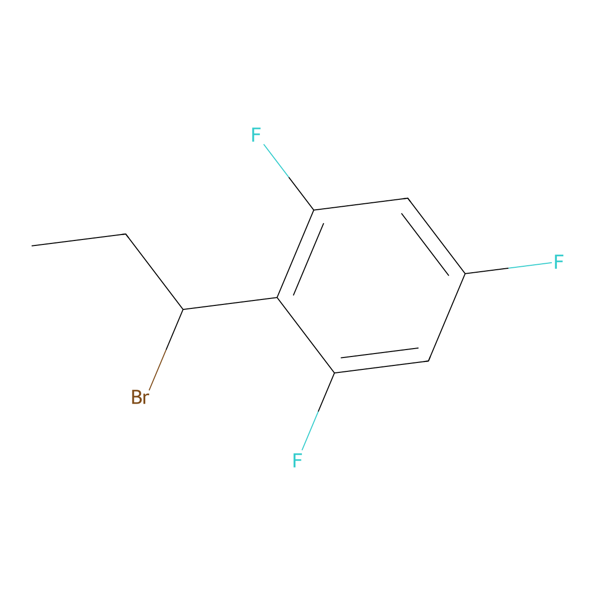 1-(1-Bromopropyl)-2,4,6-trifluorobenzene molecular structure, CAS 1247452-70-5
