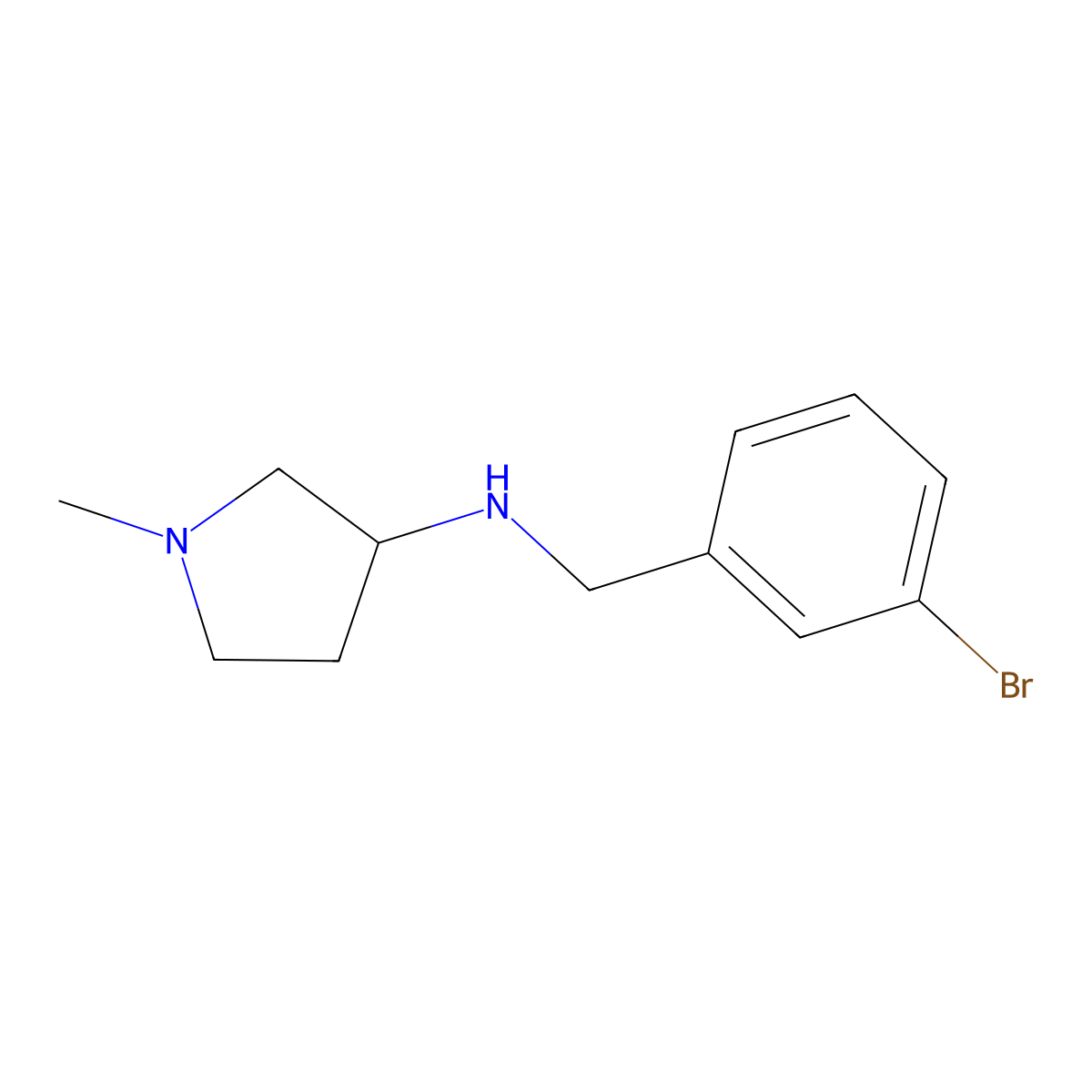 N-[(3-bromophenyl)methyl]-1-methylpyrrolidin-3-amine molecular structure, CAS 1247453-31-1