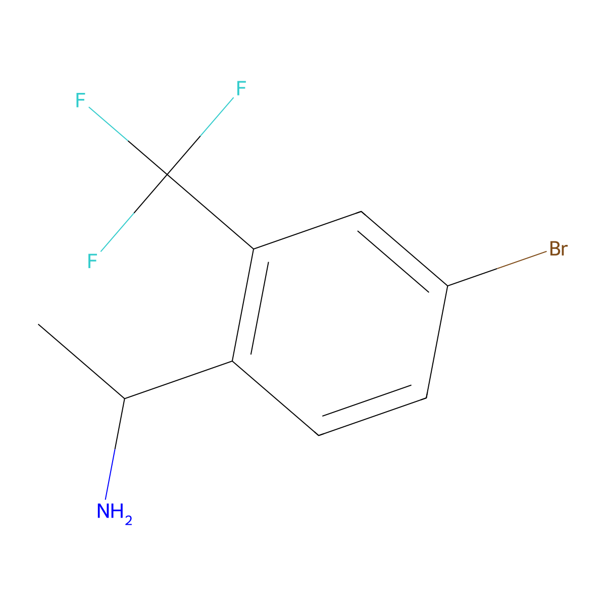 1-[4-Bromo-2-(trifluoromethyl)phenyl]ethanamine molecular structure, CAS 1247453-37-7