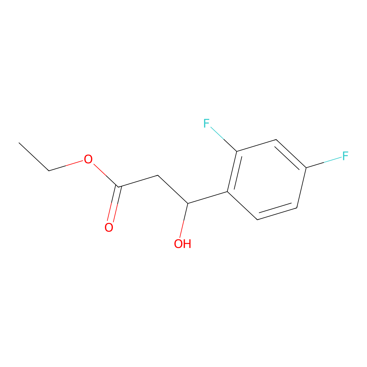 Ethyl 3-(2,4-difluorophenyl)-3-hydroxypropanoate molecular structure, CAS 1247454-30-3