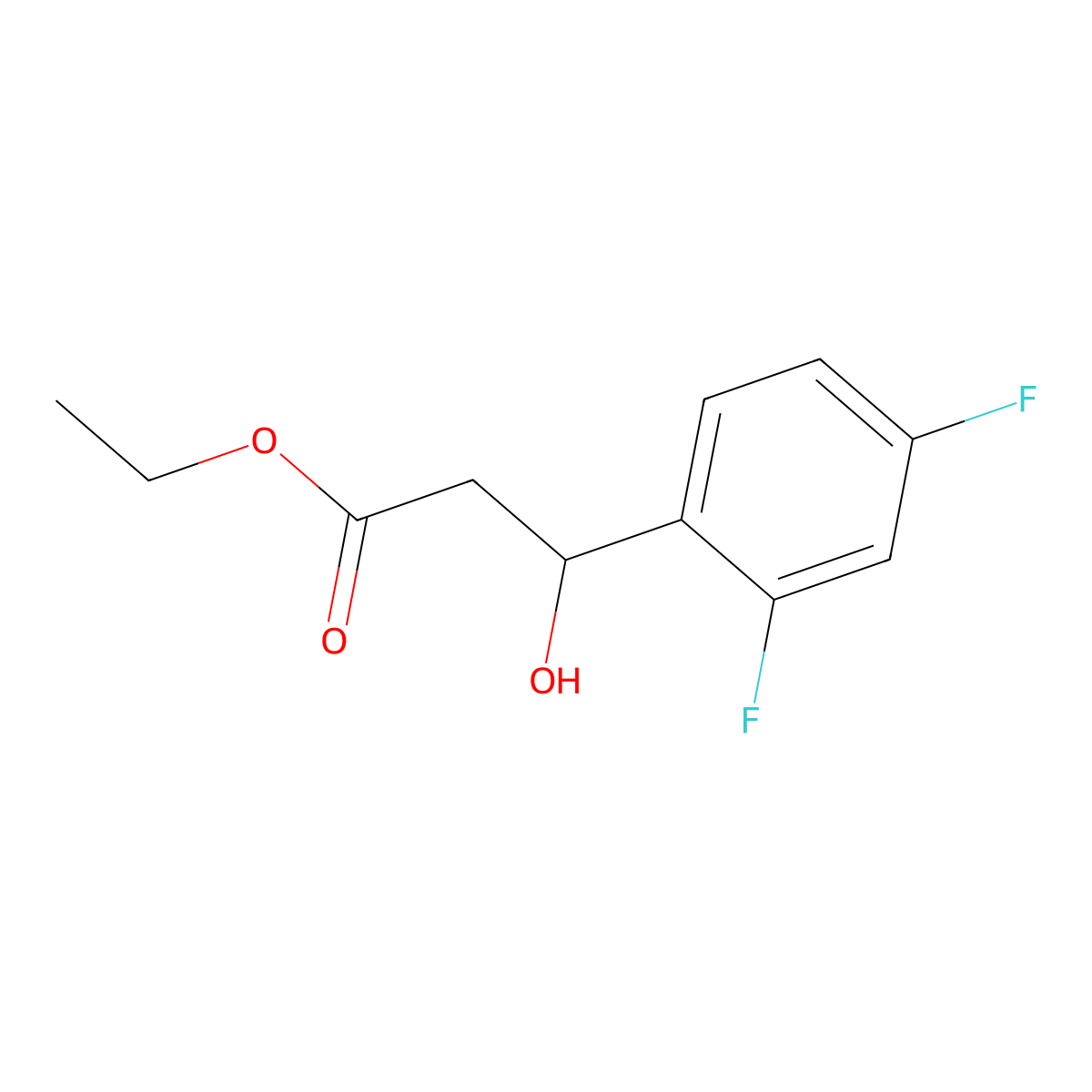 Ethyl 3-(2,4-difluorophenyl)-3-hydroxypropanoate molecular structure, CAS 1247454-30-3