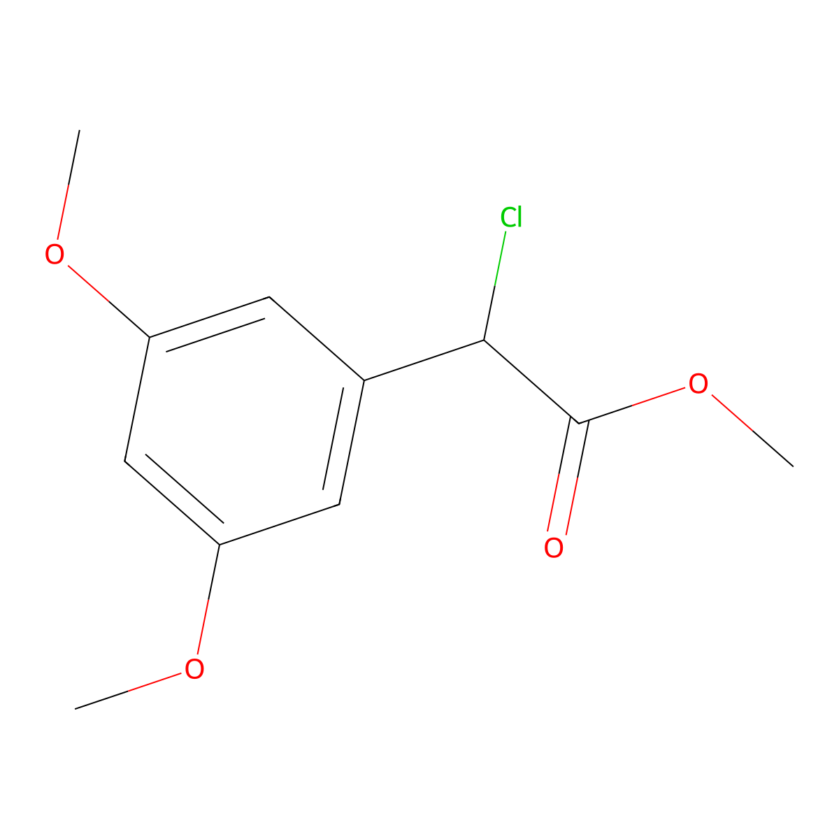 Methyl 2-chloro-2-(3,5-dimethoxyphenyl)acetate molecular structure, CAS 1247455-96-4