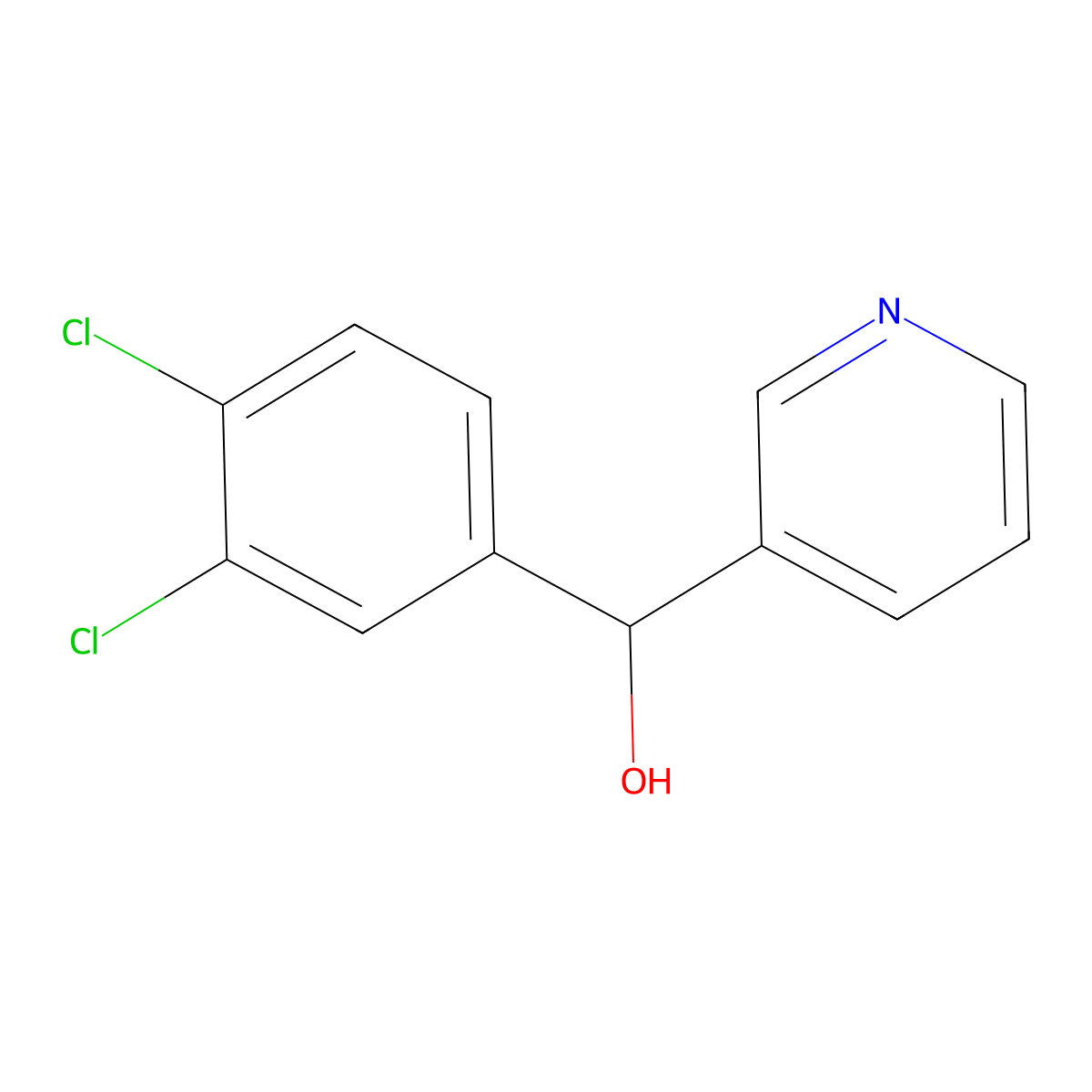 alpha-(3,4-Dichlorophenyl)-3-pyridinemethanol molecular structure, CAS 1247456-74-1