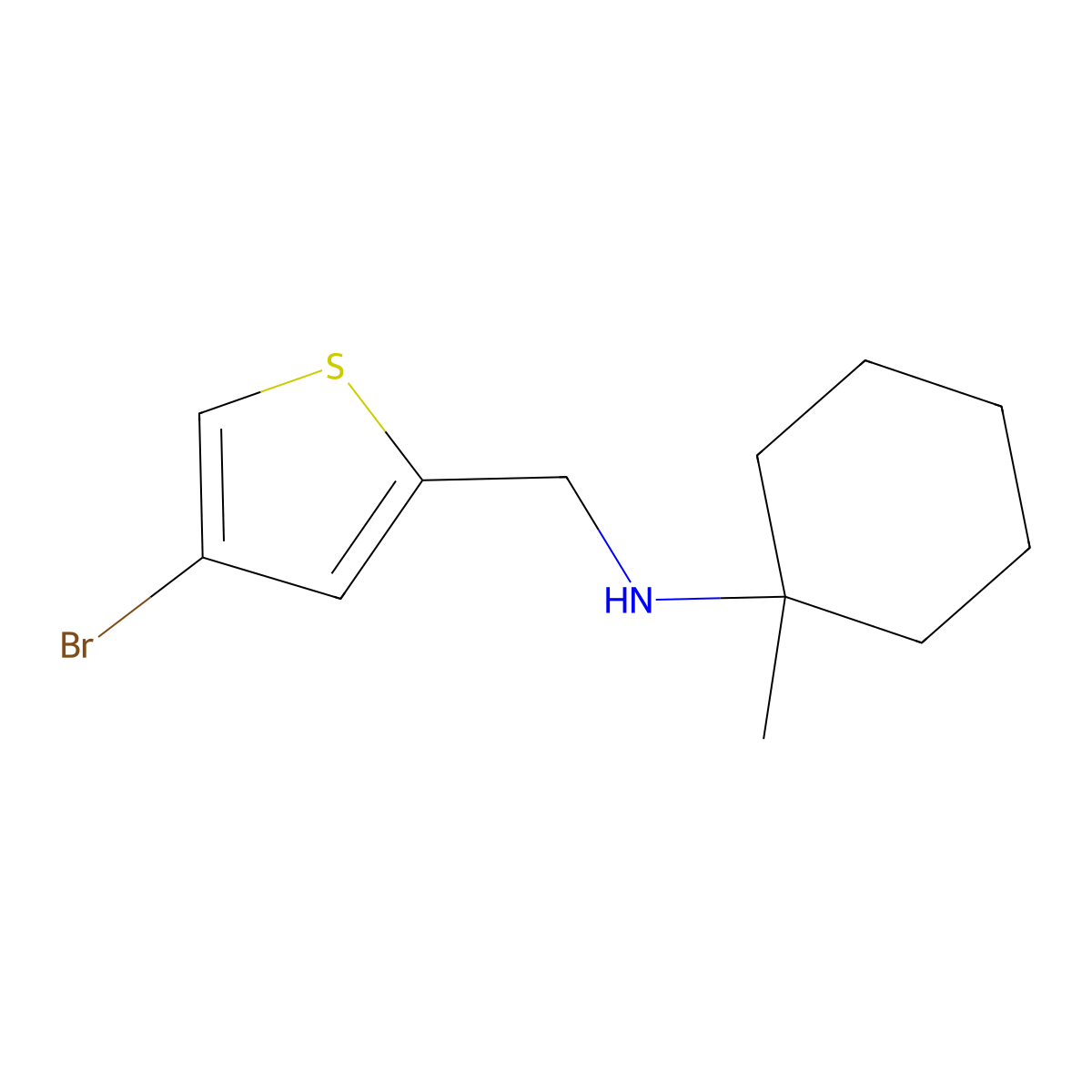 N-[(4-bromothiophen-2-yl)methyl]-1-methylcyclohexan-1-amine molecular structure, CAS 1247458-41-8