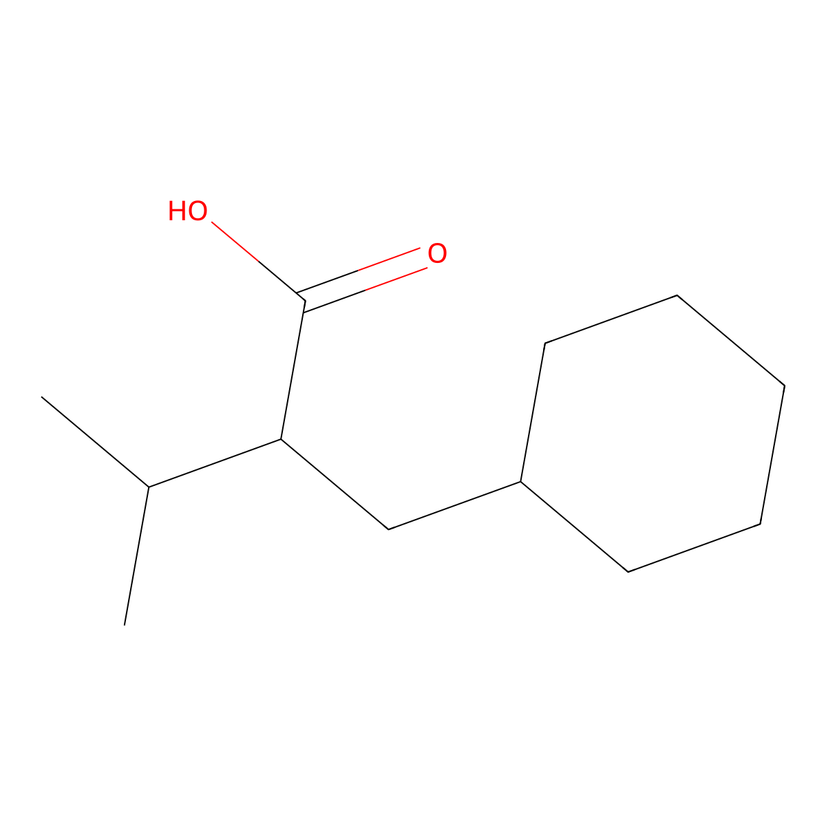 2-(Cyclohexylmethyl)-3-methylbutanoic acid molecular structure, CAS 1247459-46-6