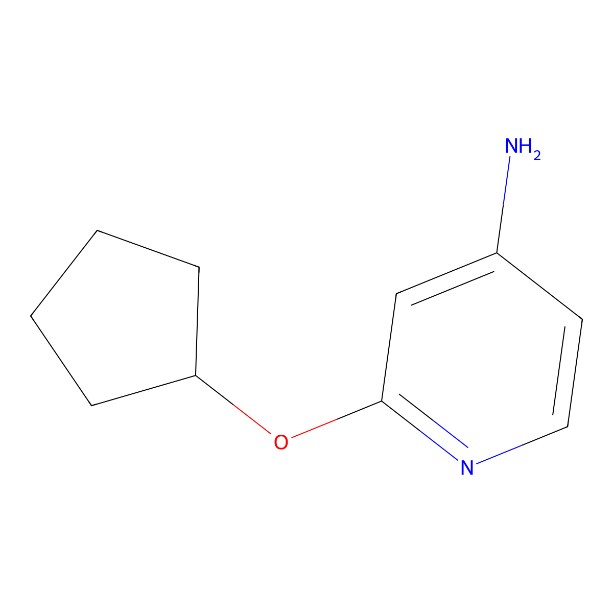 2-(Cyclopentyloxy)pyridin-4-amine molecular structure, CAS 1247459-58-0