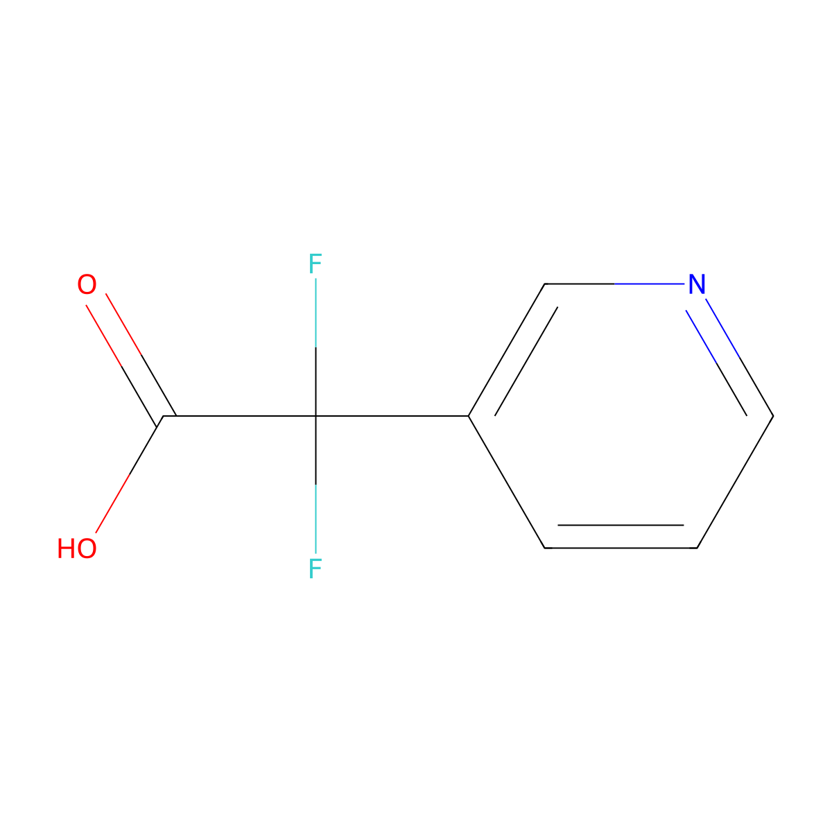 2,2-Difluoro-2-(pyridin-3-yl)acetic acid molecular structure, CAS 1247461-08-0
