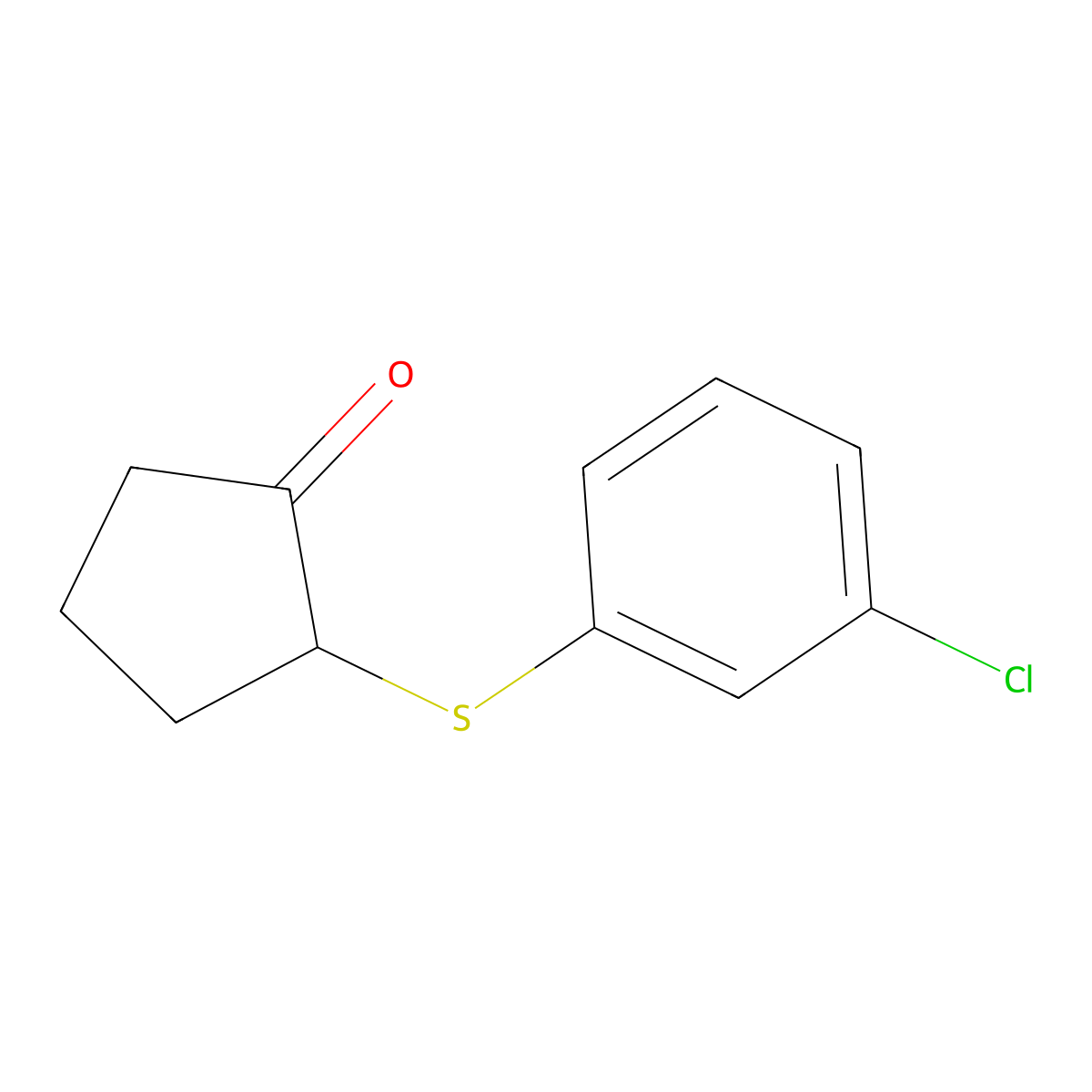 2-[(3-Chlorophenyl)sulfanyl]cyclopentan-1-one molecular structure, CAS 1247461-20-6