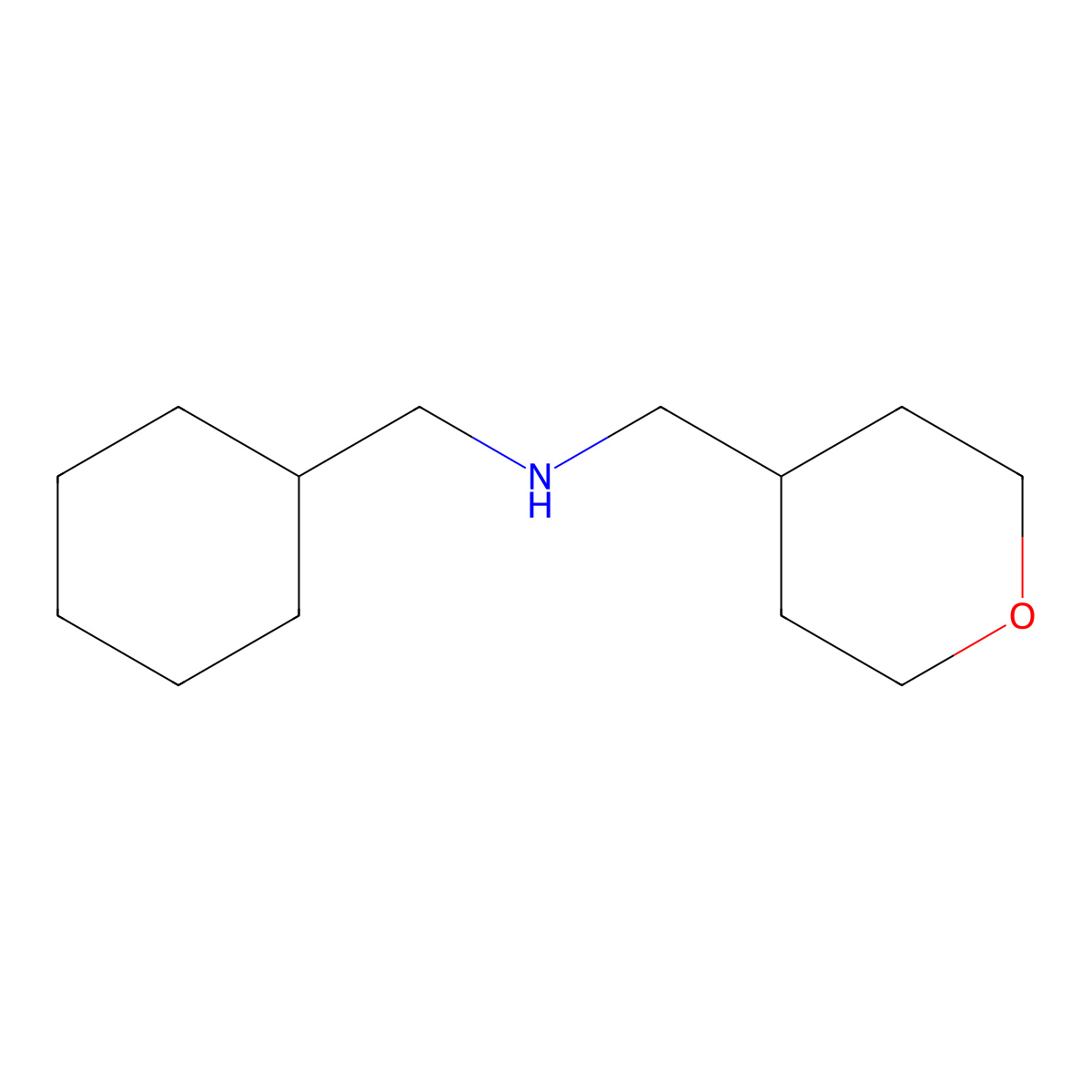 (Cyclohexylmethyl)[(oxan-4-yl)methyl]amine molecular structure, CAS 1247461-98-8