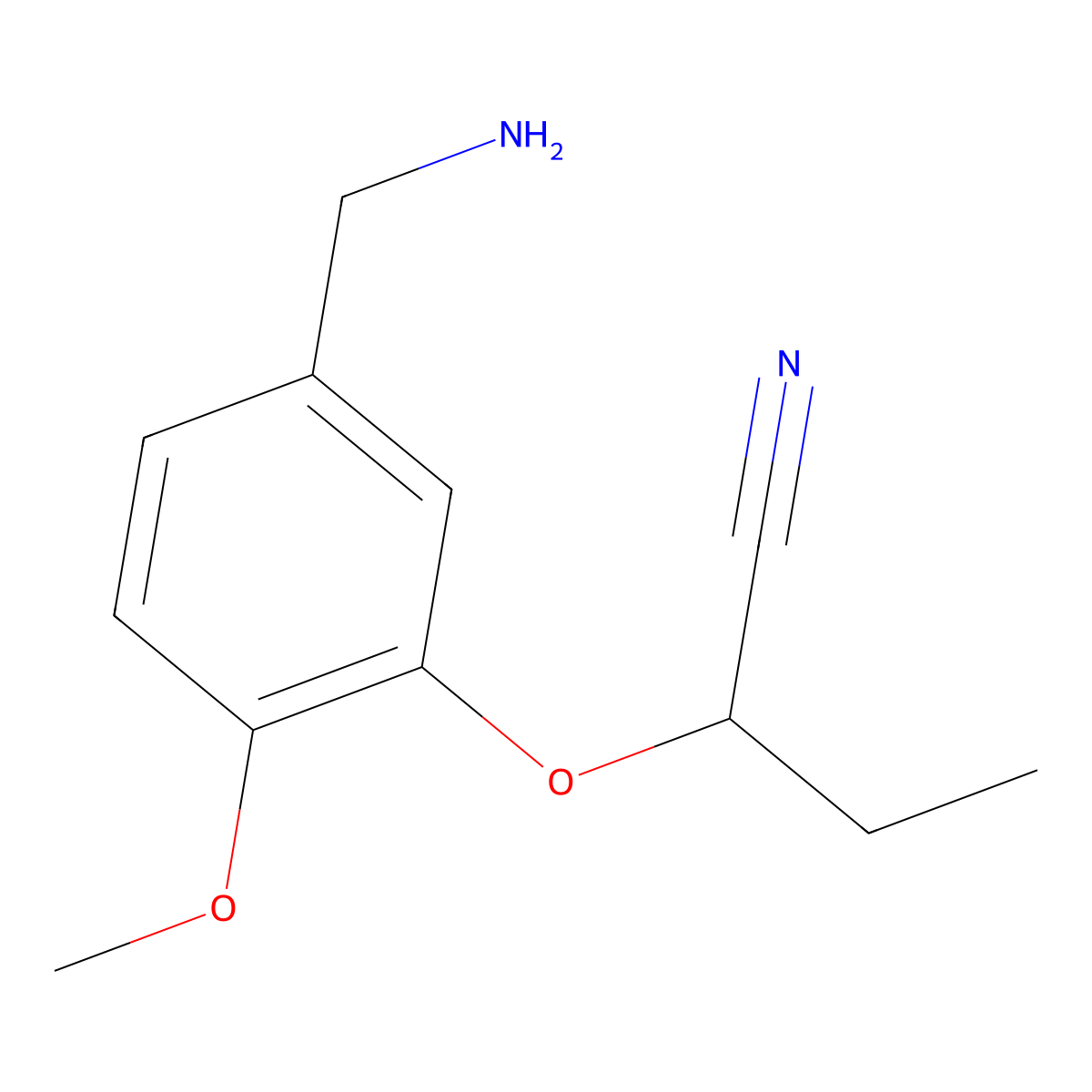2-[5-(Aminomethyl)-2-methoxyphenoxy]butanenitrile molecular structure, CAS 1247462-63-0