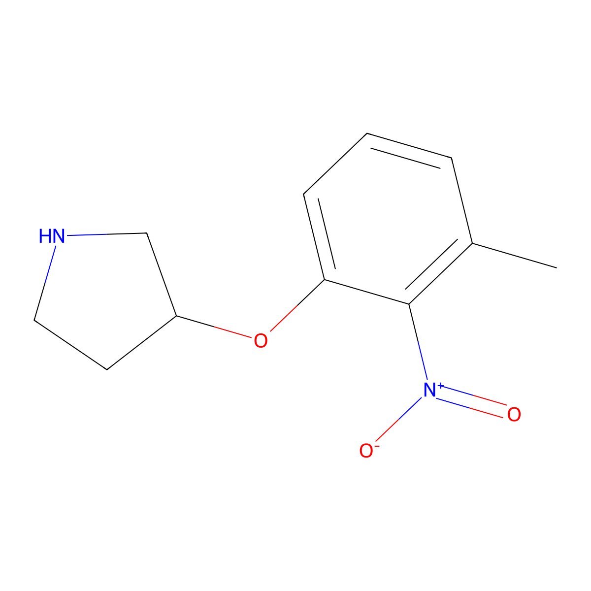 3-(3-Methyl-2-nitrophenoxy)pyrrolidine molecular structure, CAS 1247463-87-1