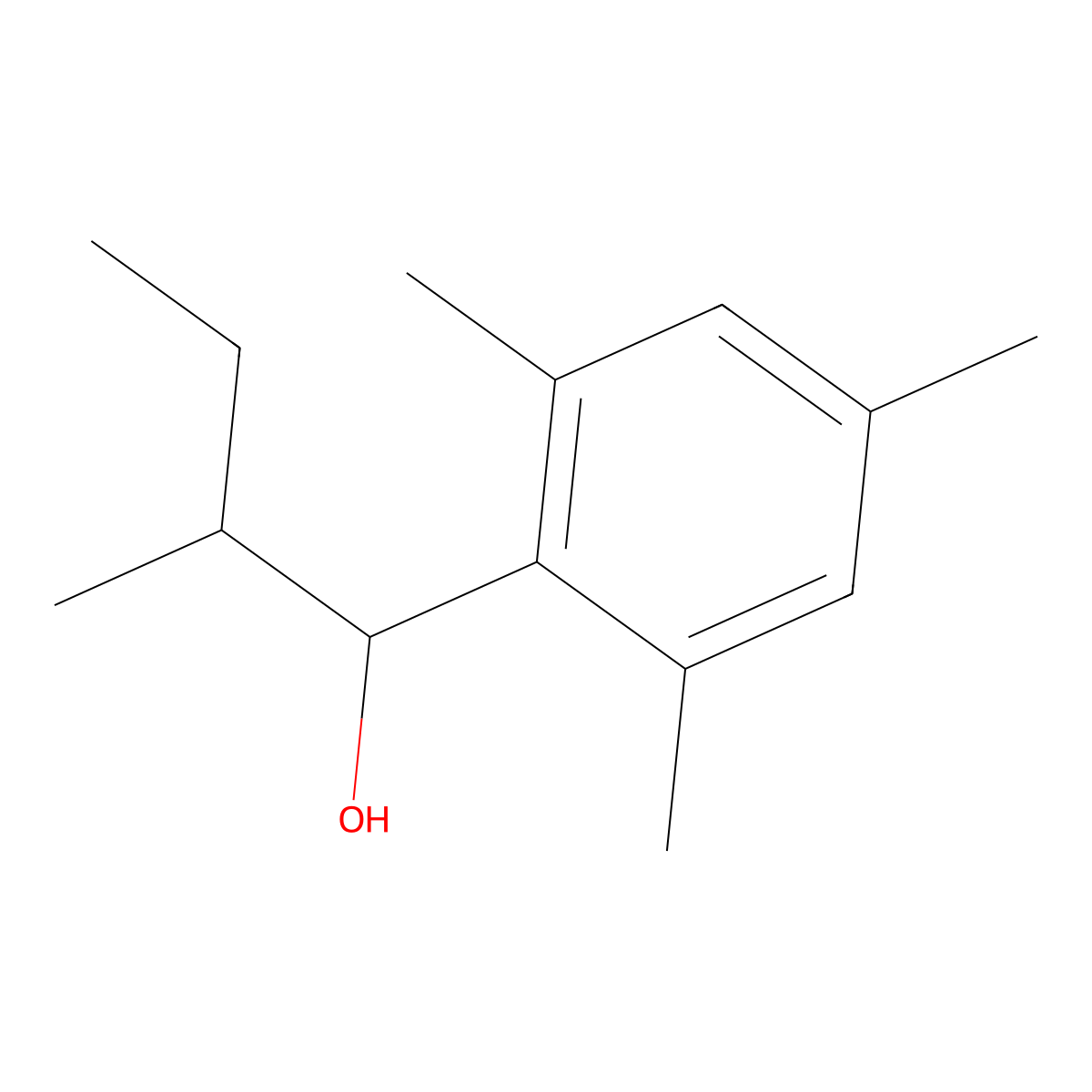1-Mesityl-2-methylbutan-1-ol molecular structure, CAS 1247464-08-9