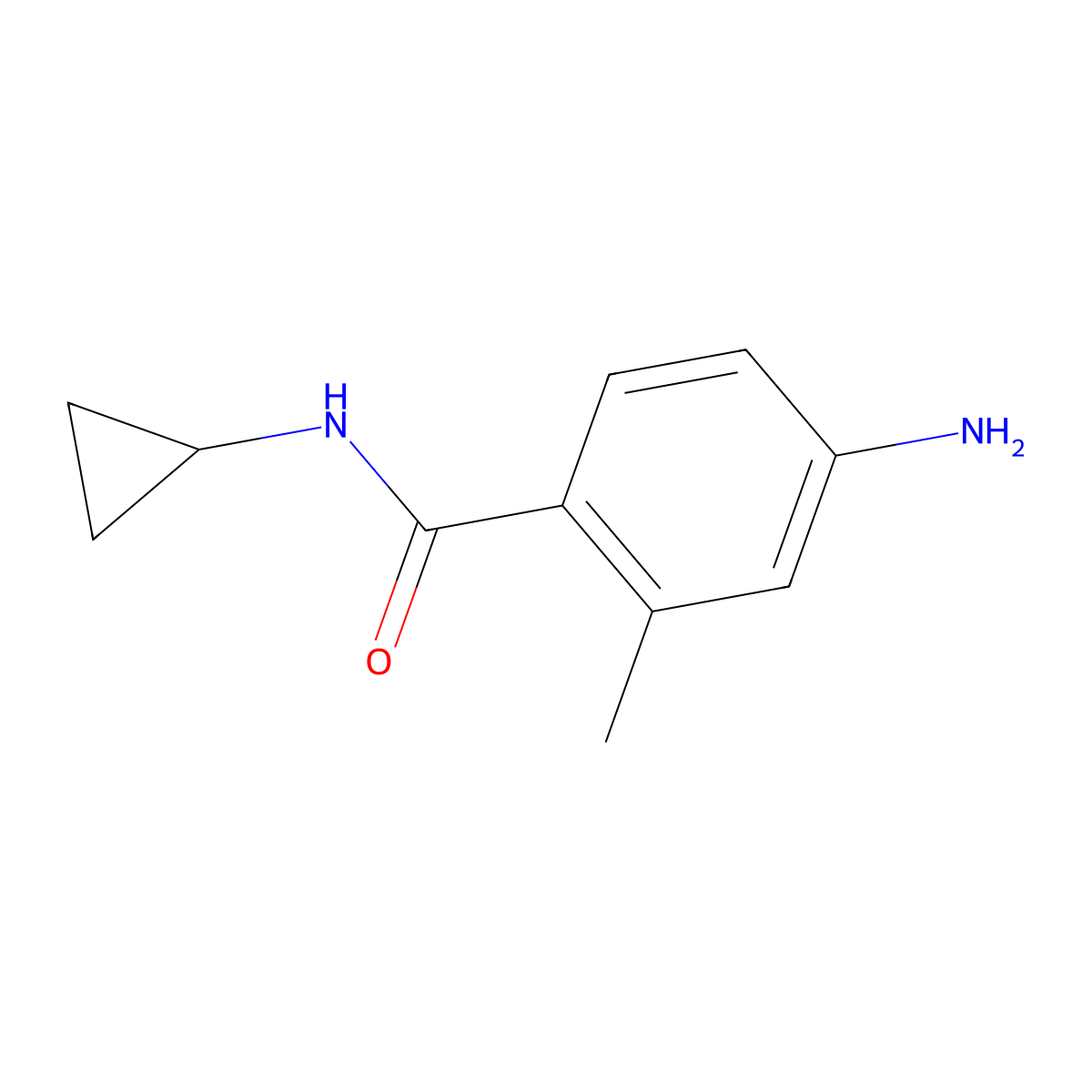 4-amino-N-cyclopropyl-2-methylbenzamide molecular structure, CAS 1247464-92-1