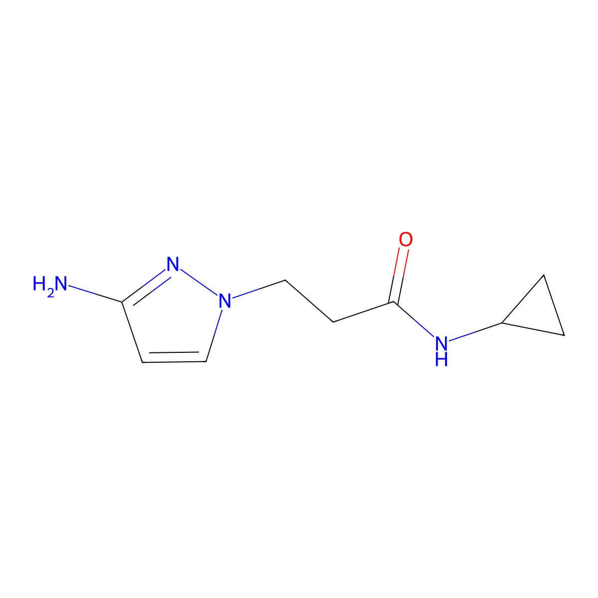 3-(3-Amino-1h-pyrazol-1-yl)-N-cyclopropylpropanamide molecular structure, CAS 1247465-57-1