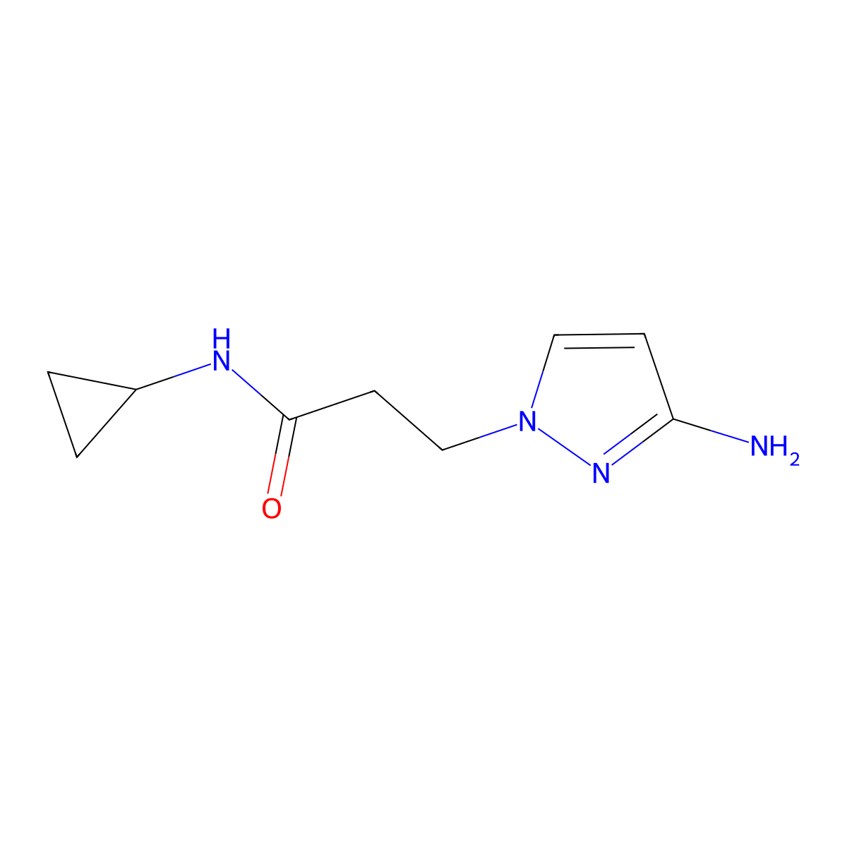 3-(3-Amino-1h-pyrazol-1-yl)-N-cyclopropylpropanamide molecular structure, CAS 1247465-57-1