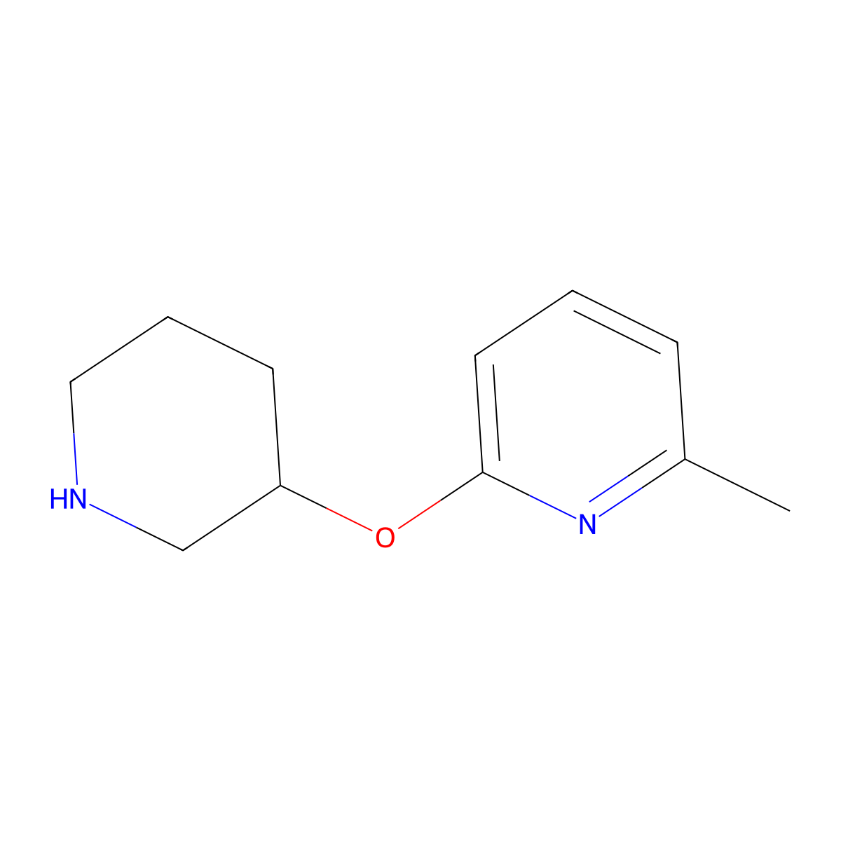 2-Methyl-6-(piperidin-3-yloxy)pyridine molecular structure, CAS 1247466-09-6