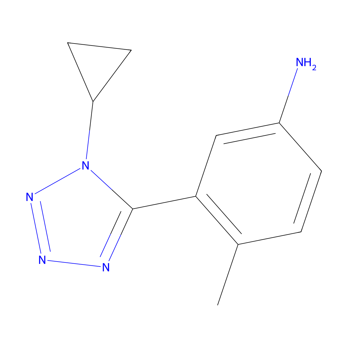 3-(1-cyclopropyl-1H-1,2,3,4-tetrazol-5-yl)-4-methylaniline molecular structure, CAS 1247468-09-2