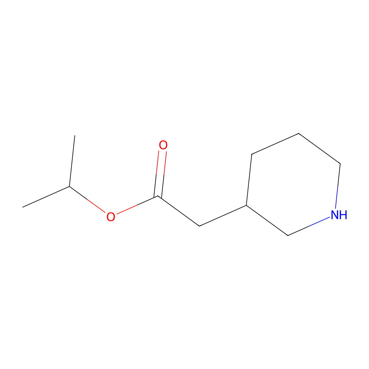 Propan-2-yl 2-(piperidin-3-yl)acetate molecular structure, CAS 1247468-99-0