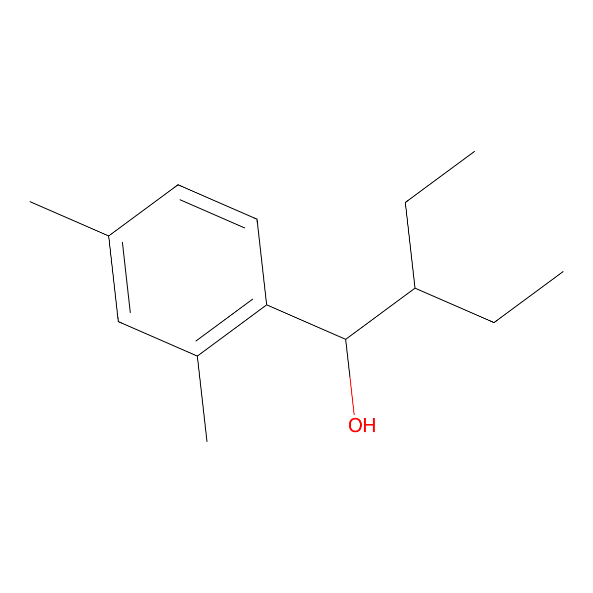 alpha-(1-Ethylpropyl)-2,4-dimethylbenzenemethanol molecular structure, CAS 1247472-12-3