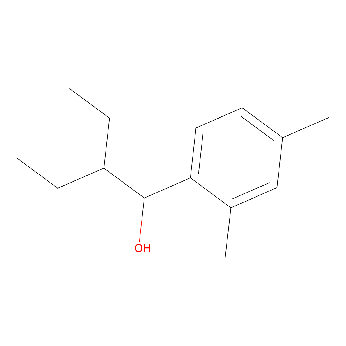 alpha-(1-Ethylpropyl)-2,4-dimethylbenzenemethanol molecular structure, CAS 1247472-12-3