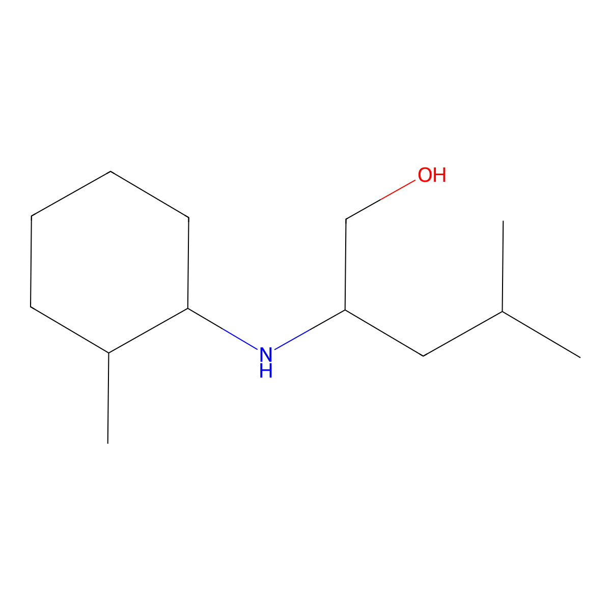 4-Methyl-2-[(2-methylcyclohexyl)amino]pentan-1-ol molecular structure, CAS 1247472-83-8