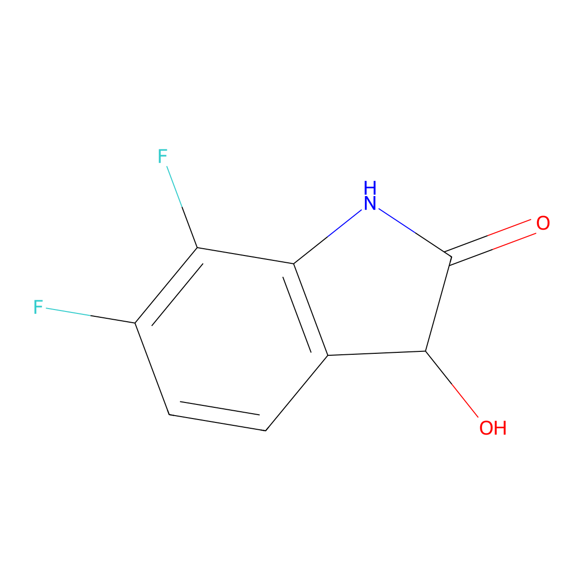6,7-Difluoro-3-hydroxy-2,3-dihydro-1H-indol-2-one molecular structure, CAS 1247473-42-2