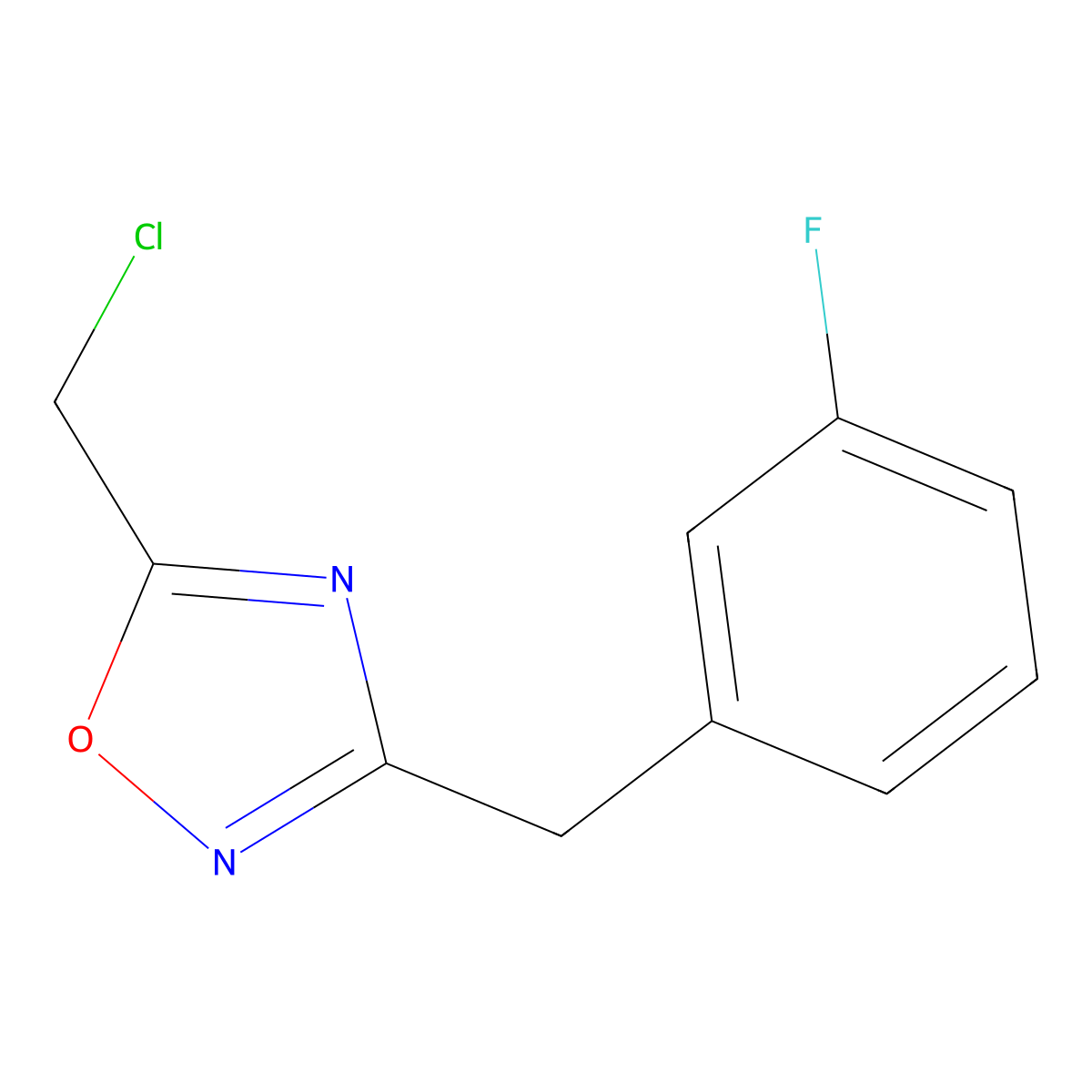 5-(Chloromethyl)-3-[(3-fluorophenyl)methyl]-1,2,4-oxadiazole molecular structure, CAS 1247475-08-6