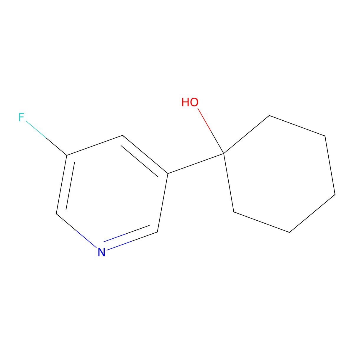 1-(5-Fluoro-3-pyridinyl)cyclohexanol molecular structure, CAS 1247476-71-6