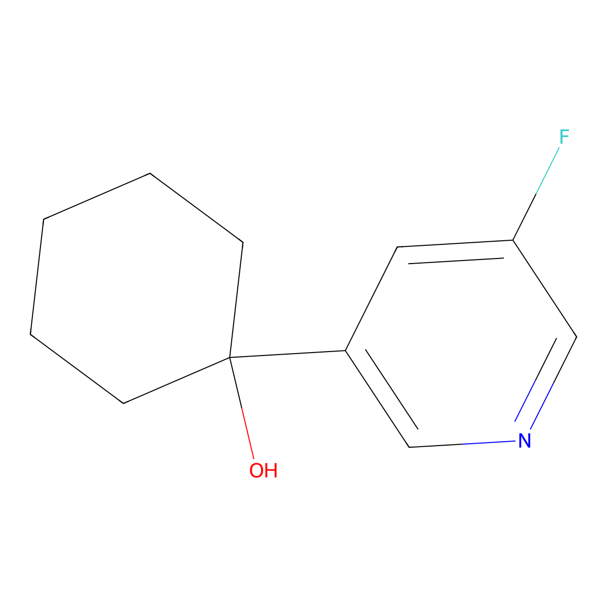 1-(5-Fluoro-3-pyridinyl)cyclohexanol molecular structure, CAS 1247476-71-6