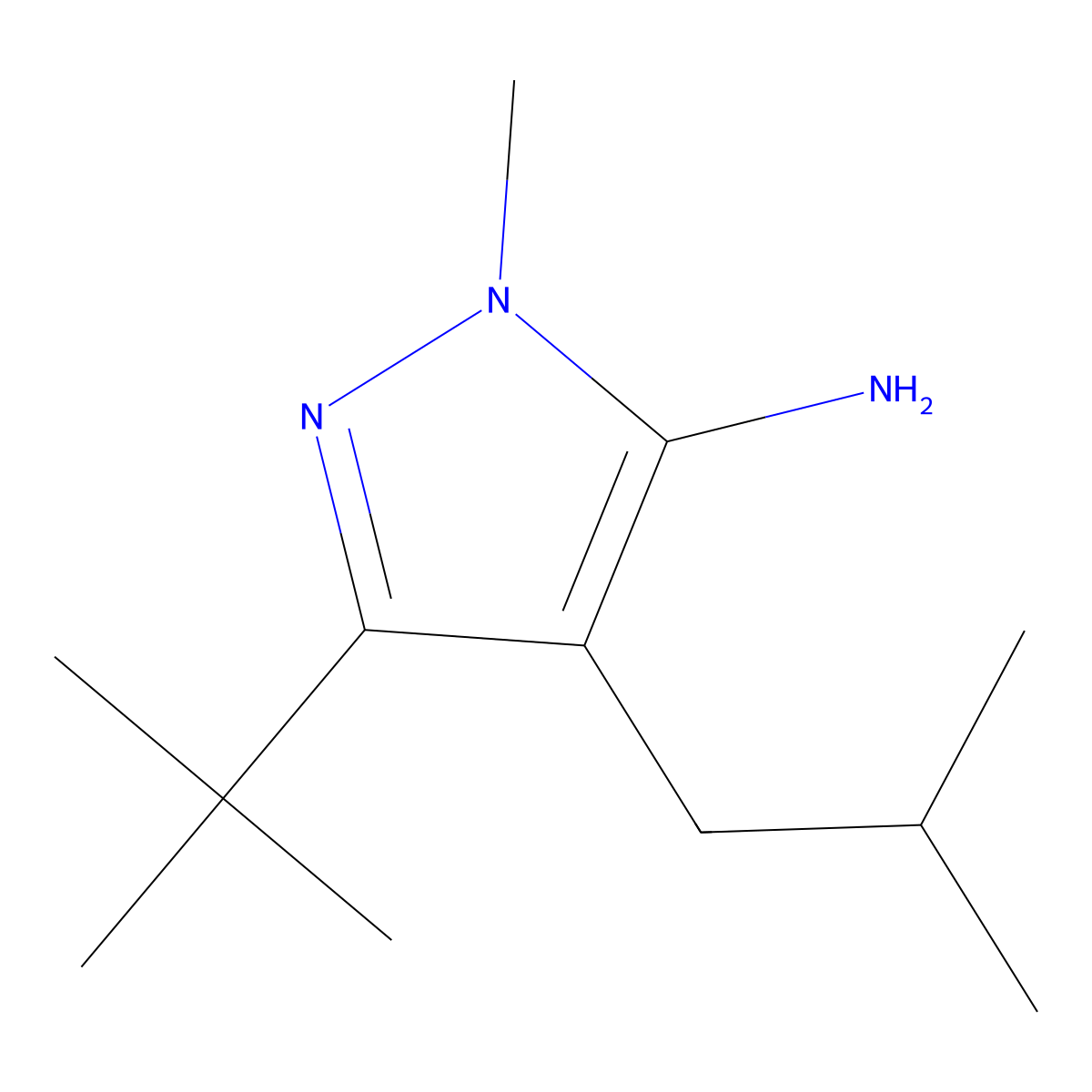 3-(Tert-butyl)-4-isobutyl-1-methyl-1h-pyrazol-5-amine molecular structure, CAS 1247478-69-8