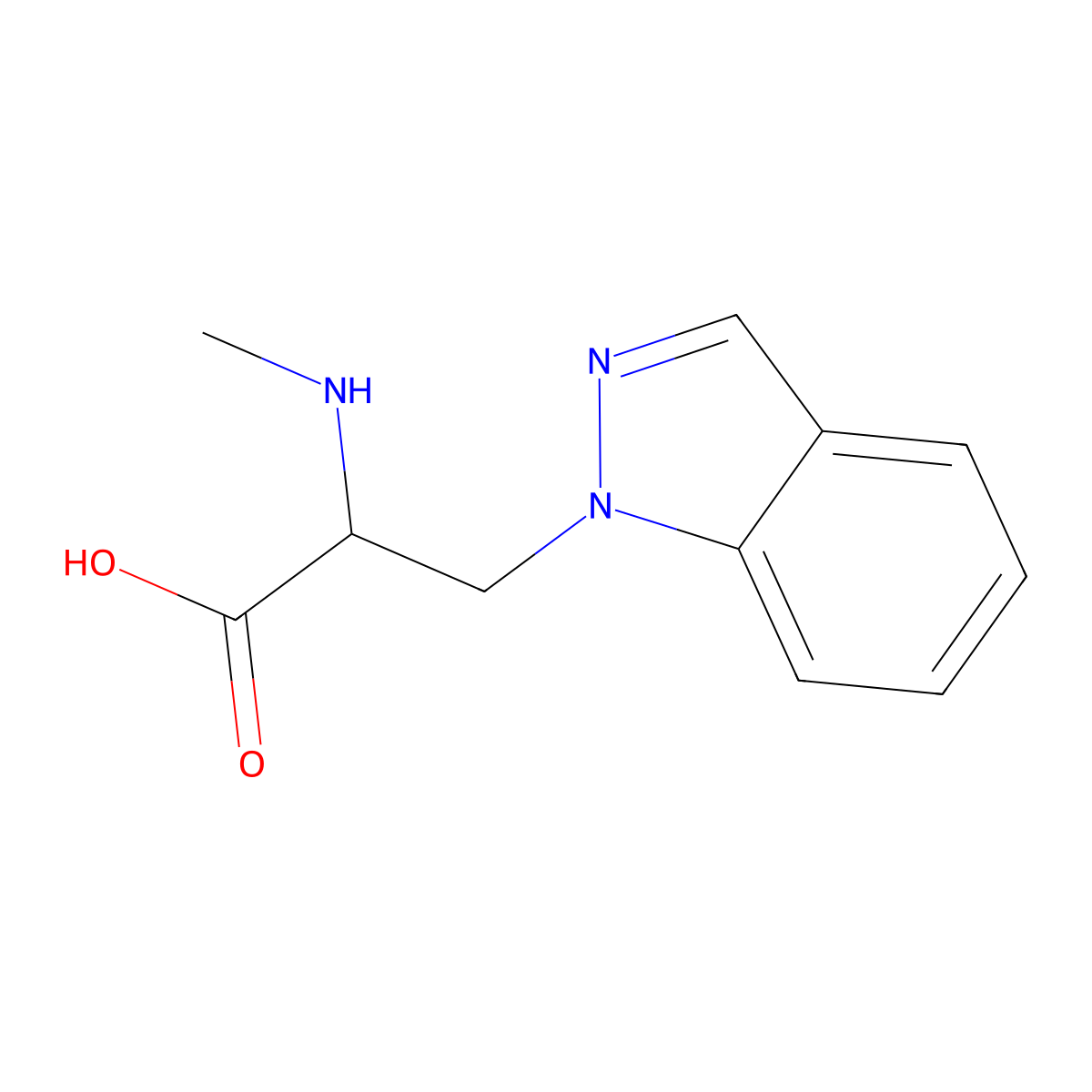 3-(1h-Indazol-1-yl)-2-(methylamino)propanoic acid molecular structure, CAS 1247480-33-6