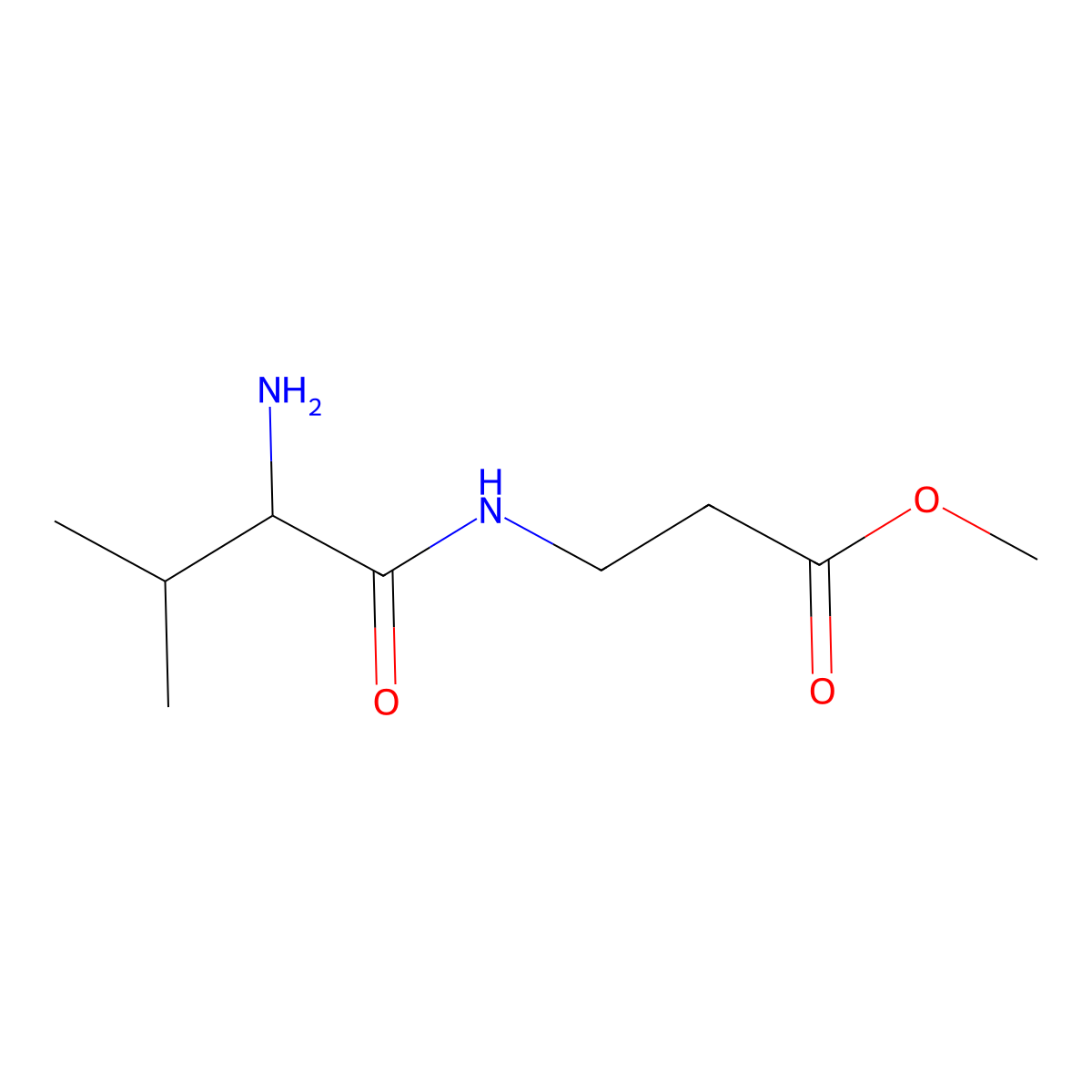 Methyl 3-(2-amino-3-methylbutanamido)propanoate molecular structure, CAS 1247480-55-2